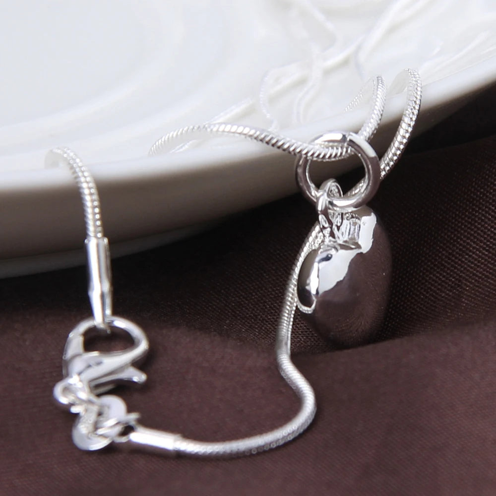 Solid Small Heart Pendant Necklace