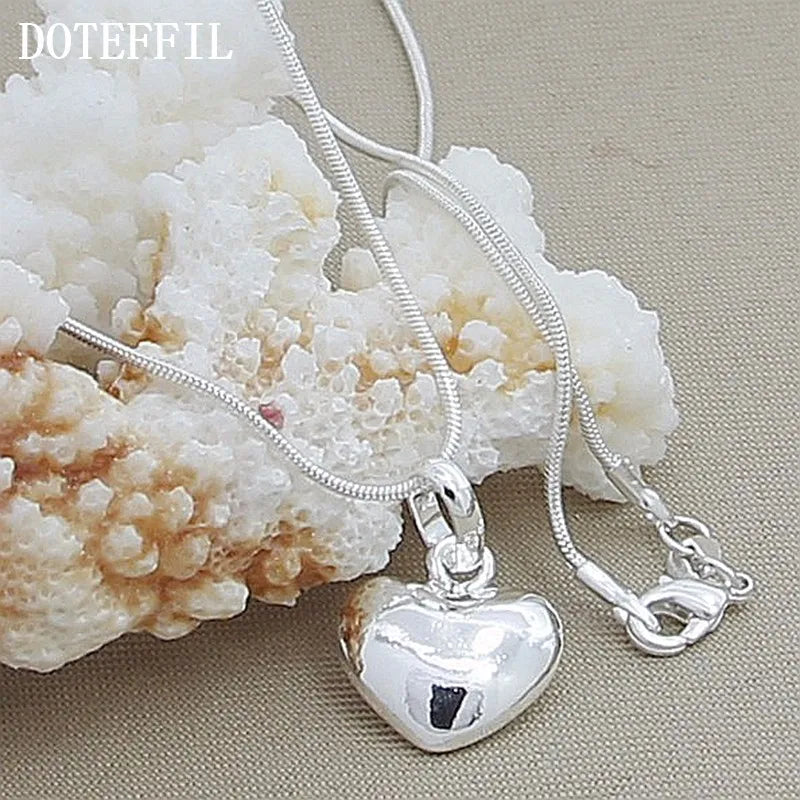 Solid Small Heart Pendant Necklace
