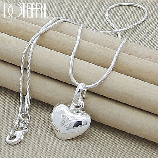Solid Small Heart Pendant Necklace
