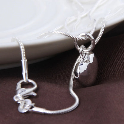 Solid Small Heart Pendant Necklace